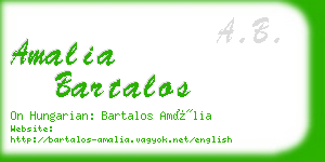 amalia bartalos business card